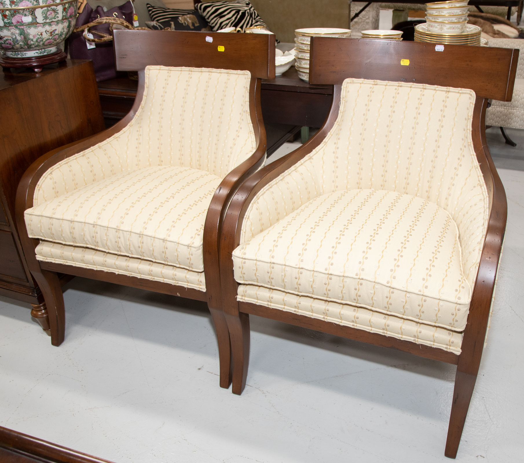 Appraisal: A PAIR OF PEARSON ART DECO LOUNGE CHAIRS Contemporary with