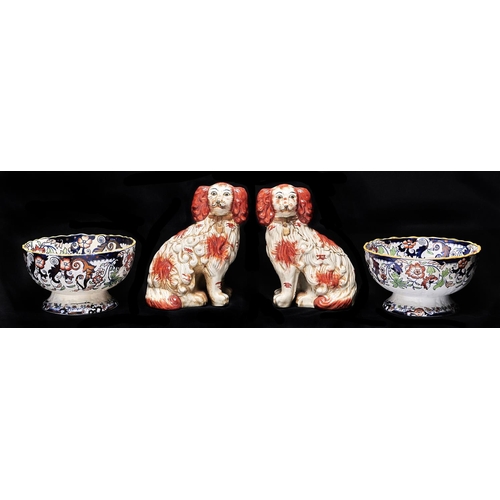 Appraisal: A pair of Staffordshire Amhurst Japan pattern footed bowls th