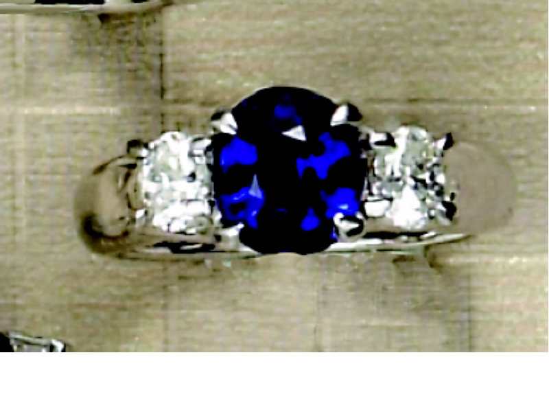 Appraisal: SAPPHIRE AND DIAMOND RING k white gold diamond and sapphire