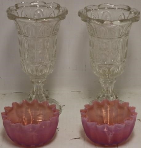 Appraisal: PCS OF TH C GLASS TO INCLUDE PAIR OF FLINTGLASS