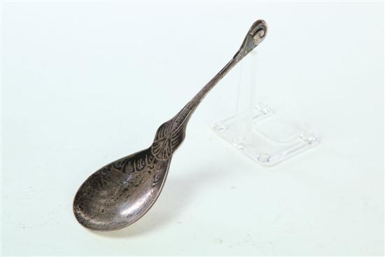 Appraisal: SILVER BERRY SPOON Marked for Georg Jensen Denmark - Snail