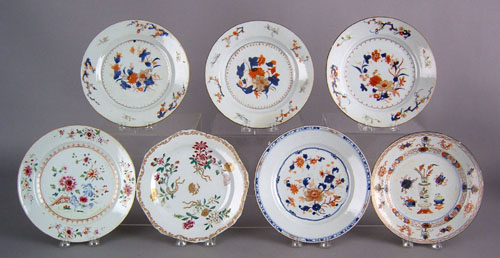 Appraisal: Seven Chinese export porcelain plates late th early th c