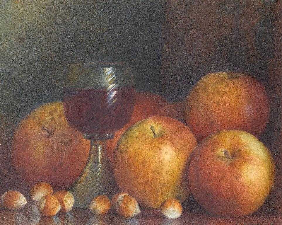 Appraisal: FRED SPENCER EXH - STILL LIFE WITH APPLES HAZELNUTS AND