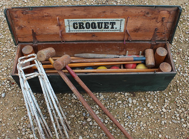 Appraisal: A JAQUES PART CROQUET SET together with a part child's