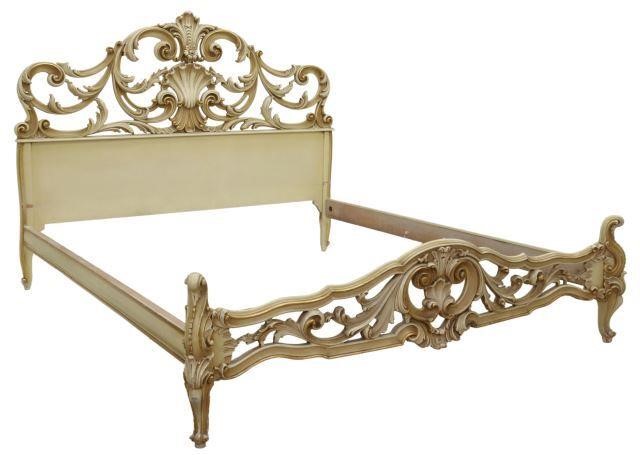 Appraisal: Venetian Rococo style parcel gilt and painted bed late th