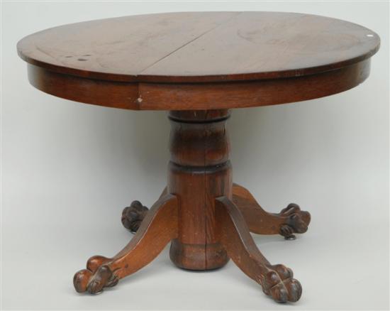 Appraisal: OAK DINING TABLE THREE LEAVES Property from the home of