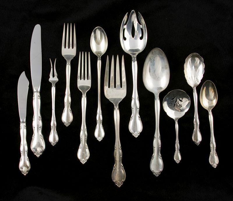 Appraisal: Gorham Rose Tiara Sterling Flatware Service pieces including knives forks