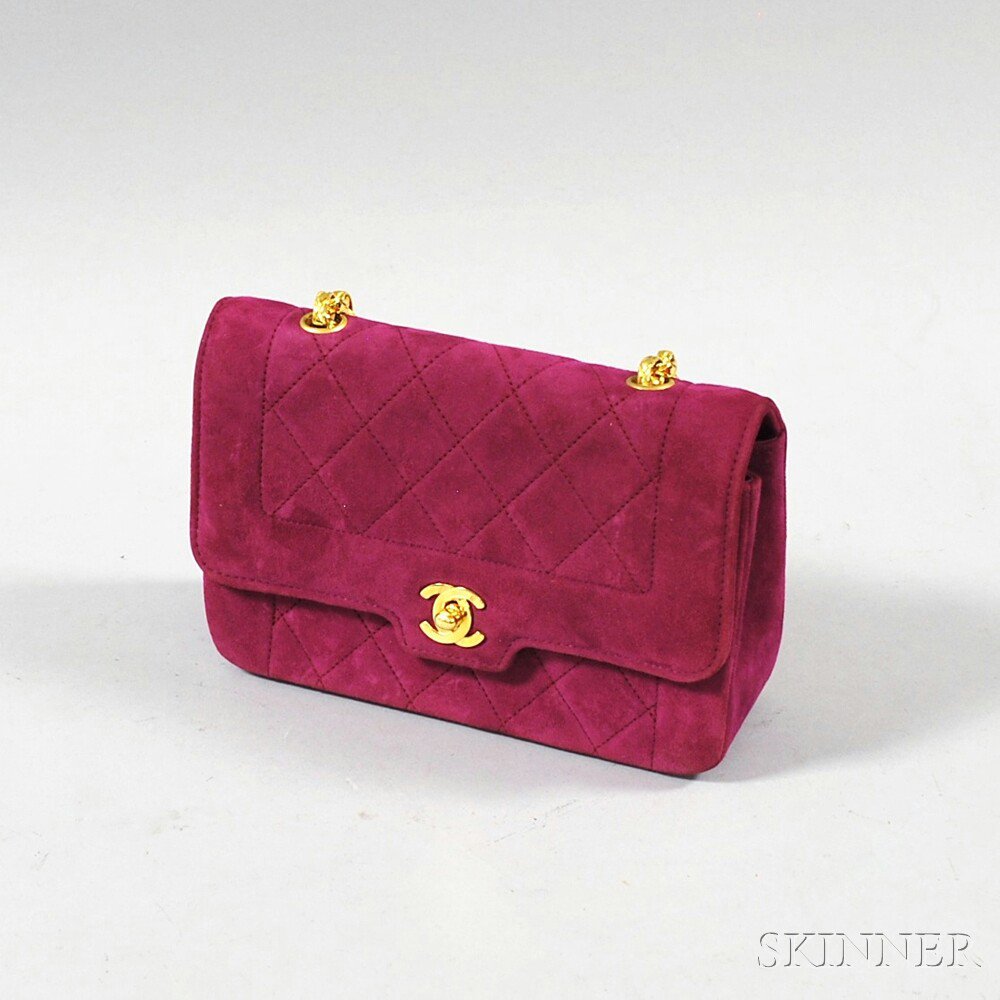 Appraisal: Chanel Magenta Quilted Lambskin Shoulder Bag with gold-tone interlocking C's