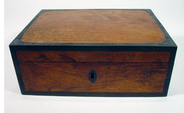 Appraisal: Victorian metal banded walnut jewellery box cm in length