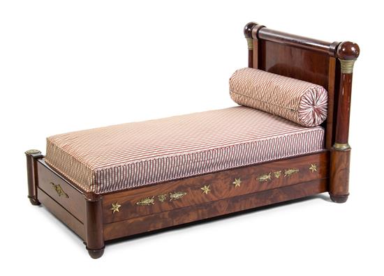 Appraisal: Sale Lot An Empire Style Gilt Metal Mounted Mahogany Daybed