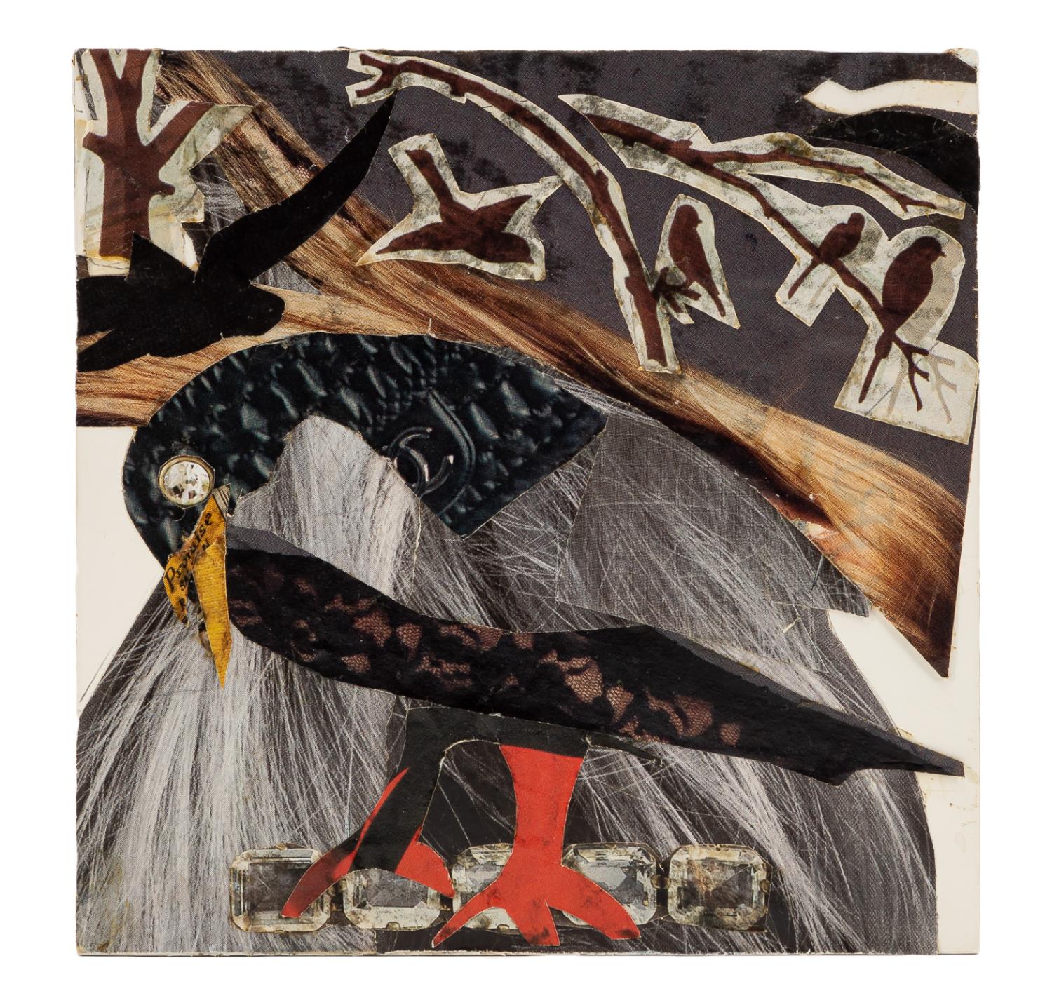 Appraisal: HOLLIS HILDEBRAND-MILLS BLACK BIRD M M COLLAGE Hollis Hildebrand-Mills American