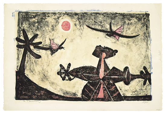 Appraisal: RUFINO TAMAYO Observador de P jaros Color lithograph x mm