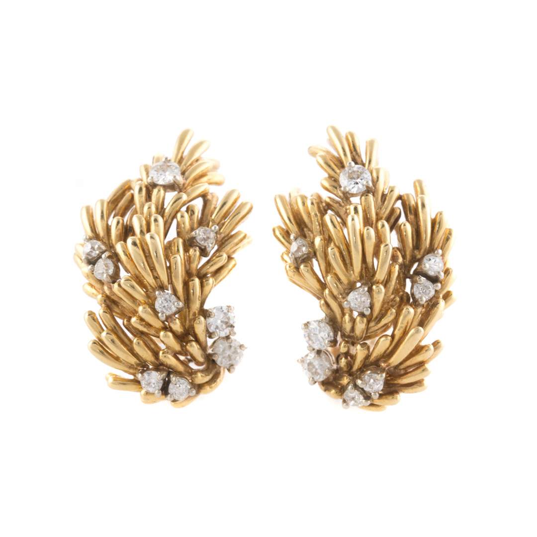 Appraisal: A Lady's Pair of Diamond Earrings in K Gold K