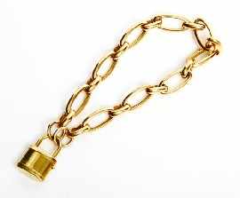 Appraisal: A ct gold bracelet with a padlock clasp length approximately