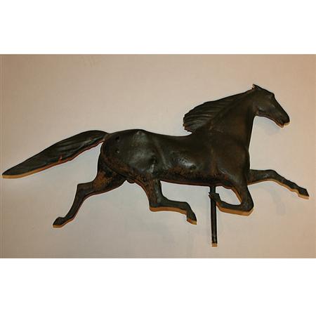 Appraisal: Copper Hollow Body Running Horse Weathervane Estimate -