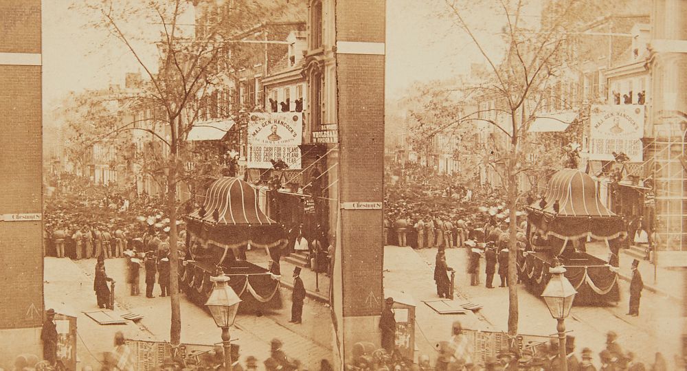 Appraisal: Ridgway Glover Lincoln's Funeral Hearse Stereoview Photograph Ridgway Glover -