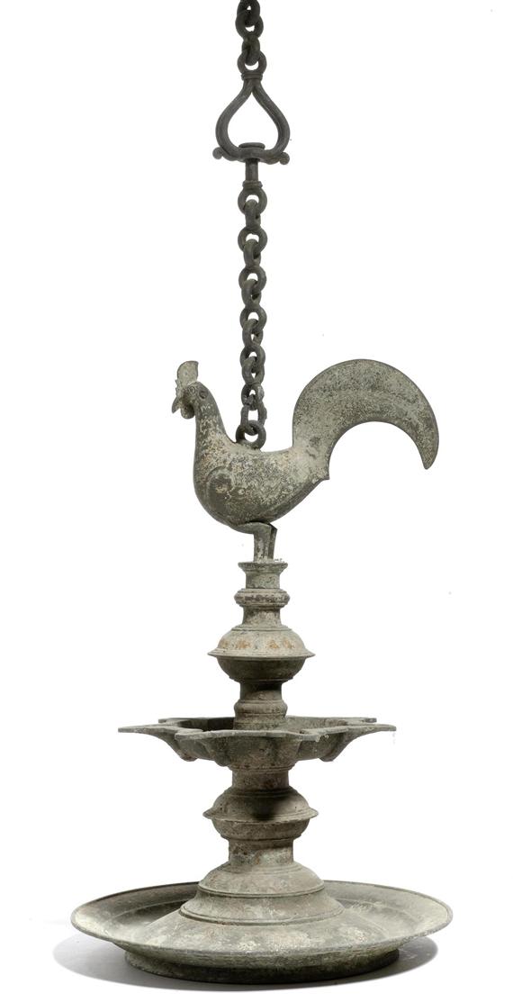 Appraisal: AN INDIAN BRONZE HANGING LAMP Height cm