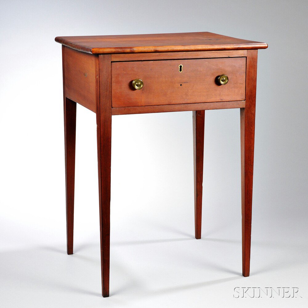 Appraisal: Federal Cherry and Pine One-drawer Stand early th century ht