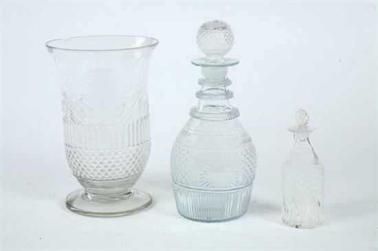 Appraisal: THREE BLOWN MOLDED GLASS ITEMS Boston Sandwich Glass Co ca