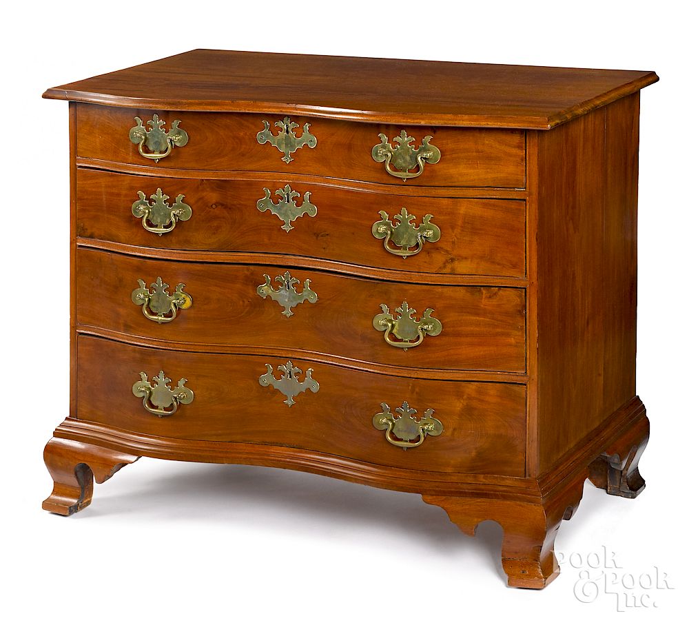 Appraisal: New England Chippendale mahogany chest of drawers New England Chippendale