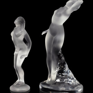 Appraisal: Two Lalique Nude Figures Second Half th Century Height of