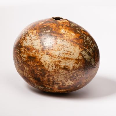 Appraisal: Alan Wallwork - A stoneware vessel of egg form mottled