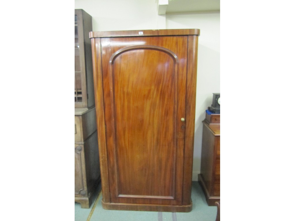 Appraisal: Victorian mahogany single door wardrobe