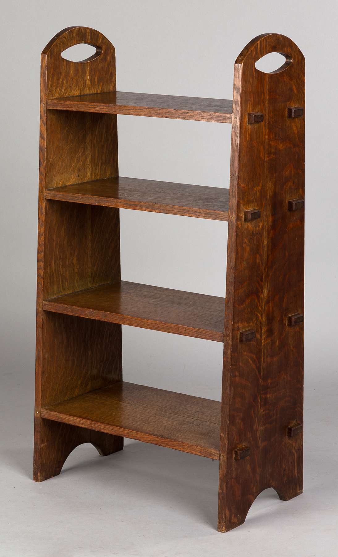 Appraisal: Arts Crafts Bookshelf Quarter-sawn oak mortar and tenon construction