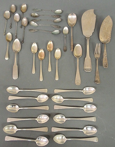 Appraisal: Group of sterling and coin silver spoons etc