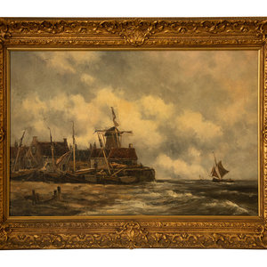 Appraisal: Jan Van Couver Dutch - Storm Scene oil on canvas