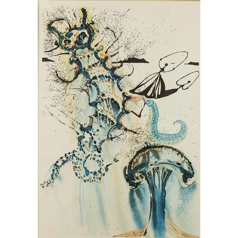 Appraisal: Salvador Dali Reproduction Lithograph Framed color lithograph based on the