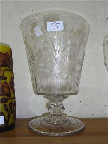 Appraisal: A TH CENTURY LEAD GLASS FLOWER VASE of bucket form