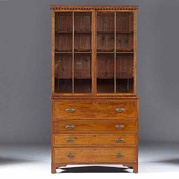 Appraisal: Regency Secretary and Bookcase English ca - a secretary and