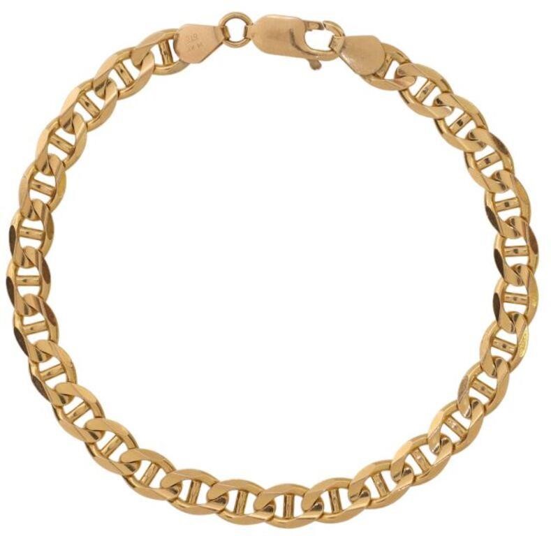 Appraisal: Estate Italian kt yellow gold mariner link chain bracelet approx