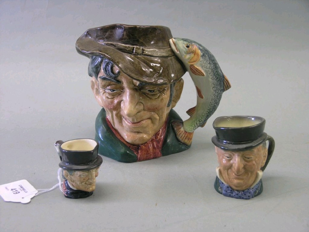 Appraisal: Three Royal Doulton character jugs large Poacher small Macawber and