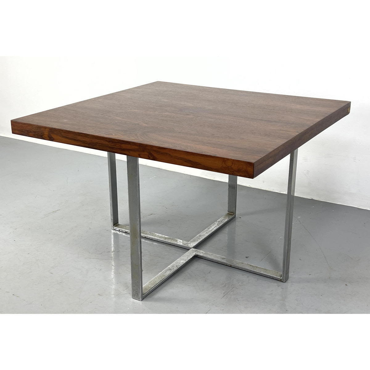 Appraisal: MILO BAUGHMAN for THAYER COGGIN Rosewood Table Chrome Base Side