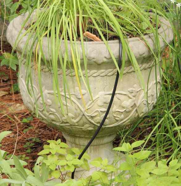 Appraisal: Cast Stone Garden Urnwith ivy motif x in diameter