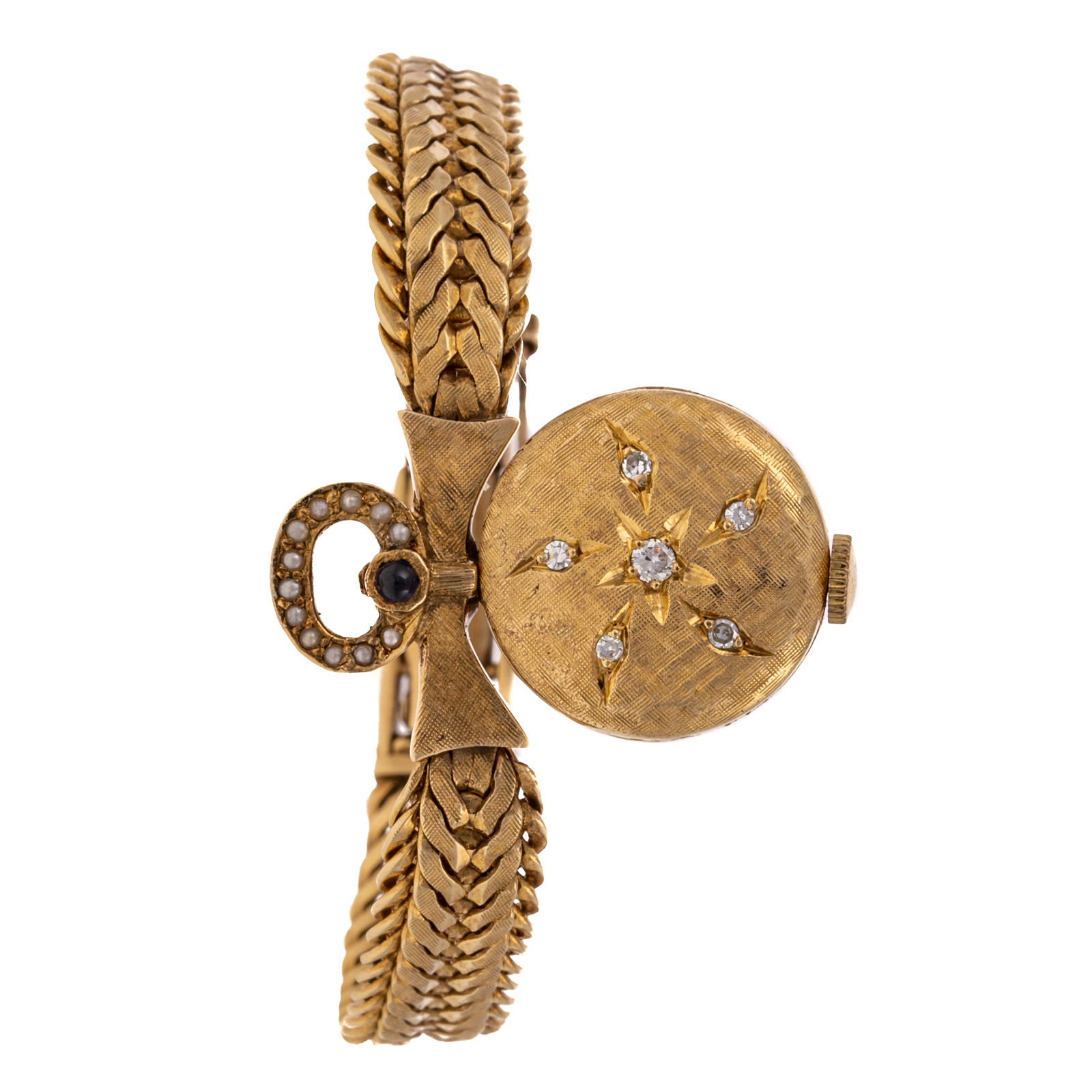 Appraisal: A RARE MID-CENTURY LUCIEN PICCARD SWIVEL WATCH K yellow gold