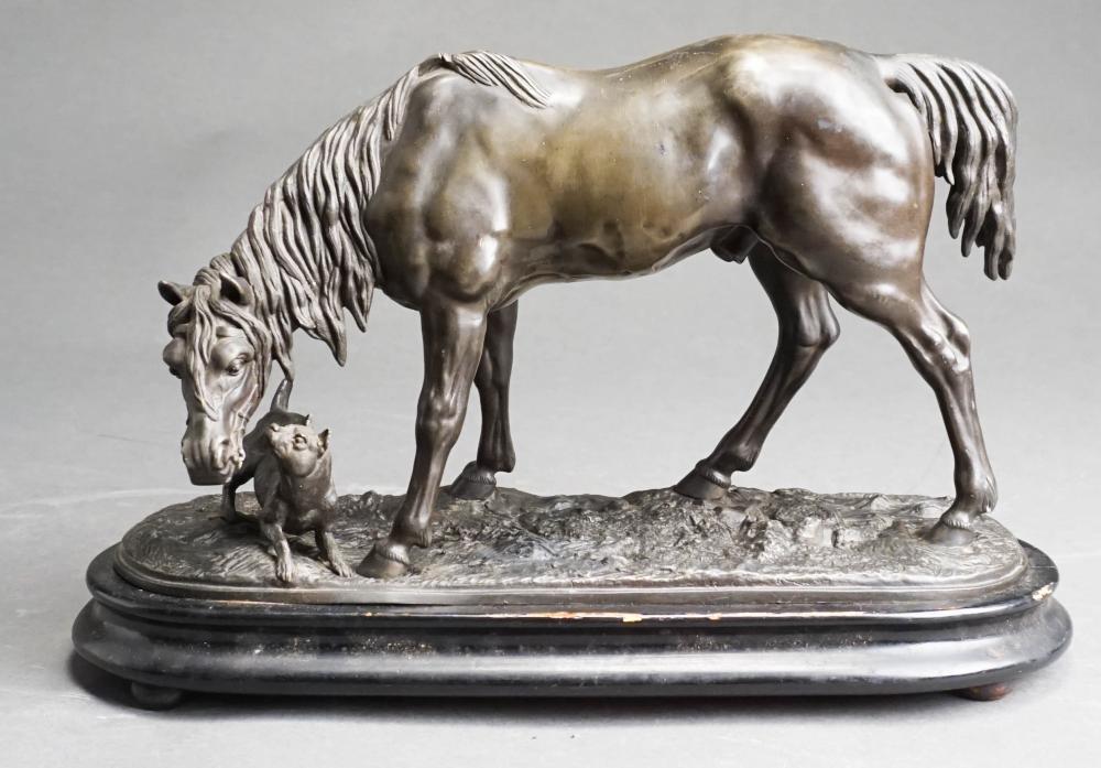 Appraisal: AFTER PJ MENE FRENCH - PATINATED BRONZE FIGURE OF HORSE