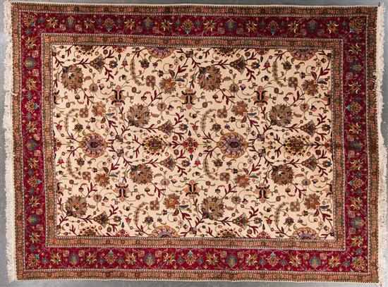 Appraisal: Persian Tabriz carpet Iran modern x Estimate -