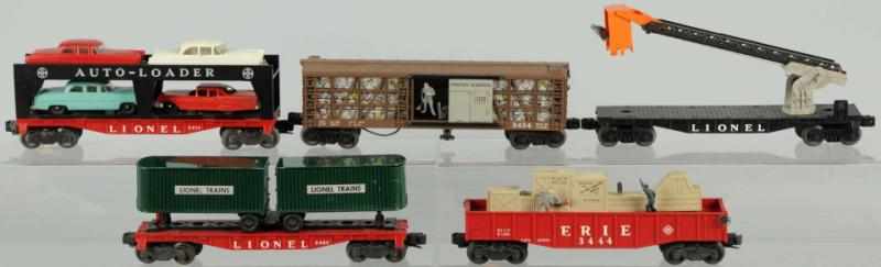 Appraisal: Lot of Lionel Freight Cars American Post-war Includes one Auto