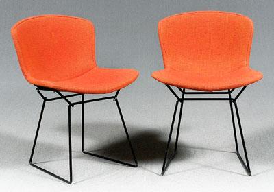 Appraisal: Two Harry Bertoia No C chairs black steel rod construction