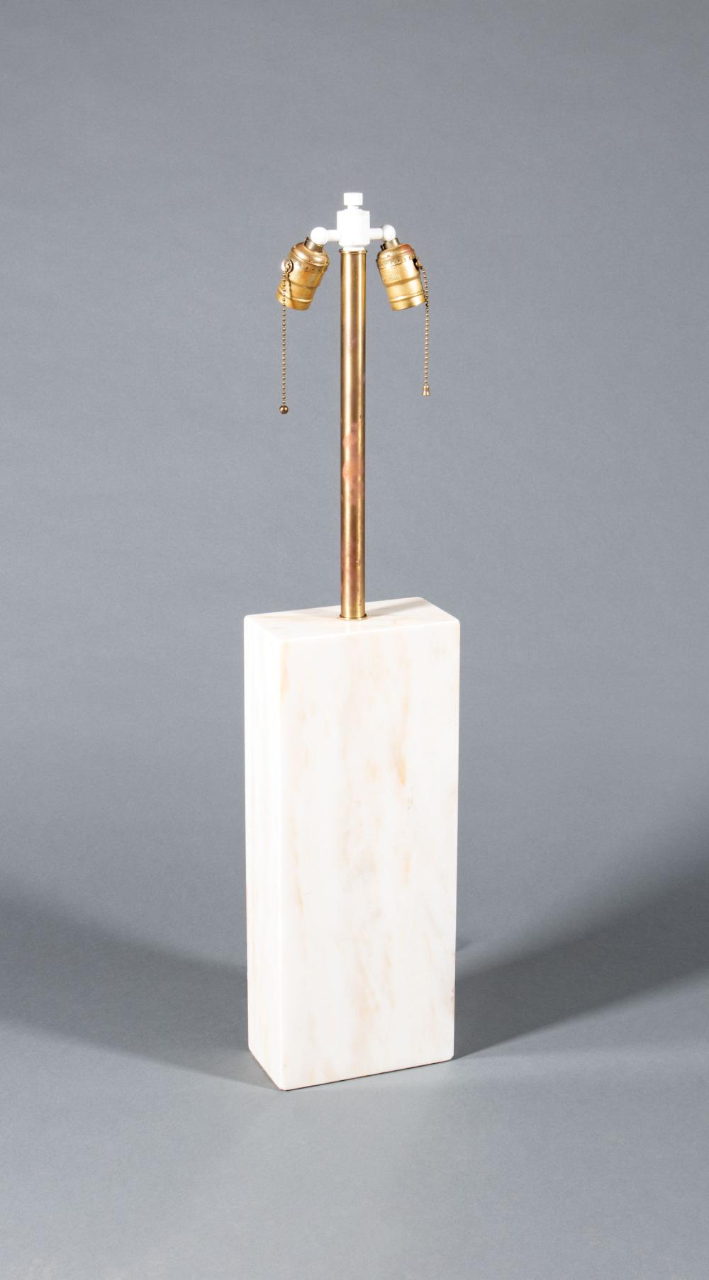 Appraisal: Walter von Nessen Marble Table Lamp c s marked two-light