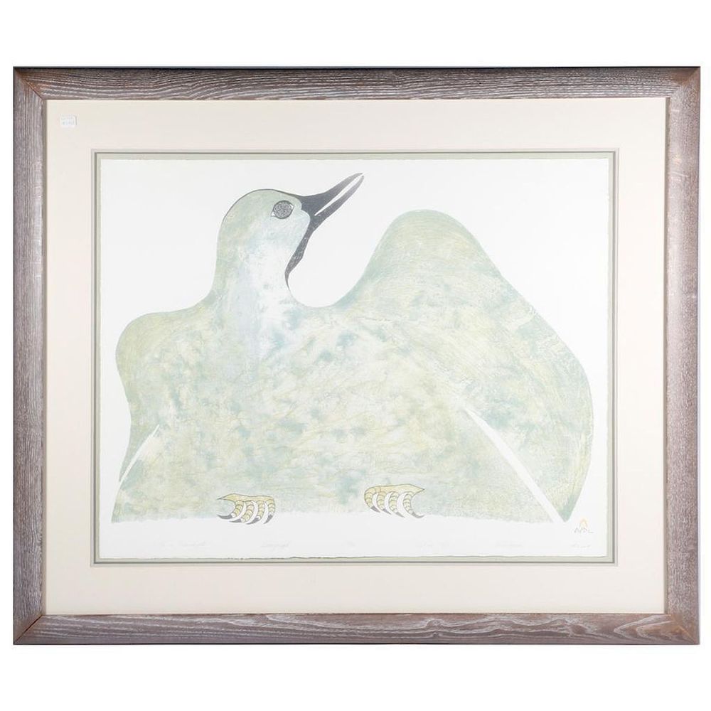 Appraisal: Bird In Moonlight lithograph signed Pitaloosie A lithograph signed Pitaloosie