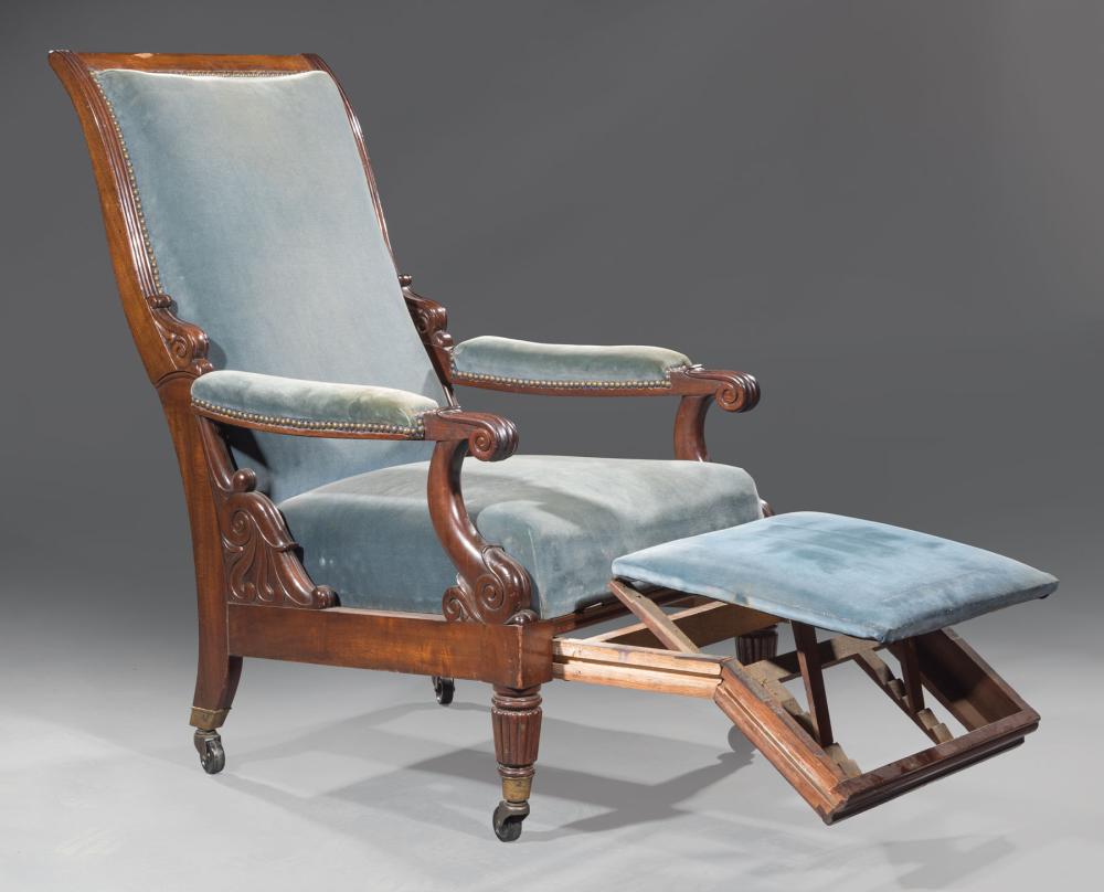 Appraisal: American Late Classical Mechanical Library Chair c - possibly Boston