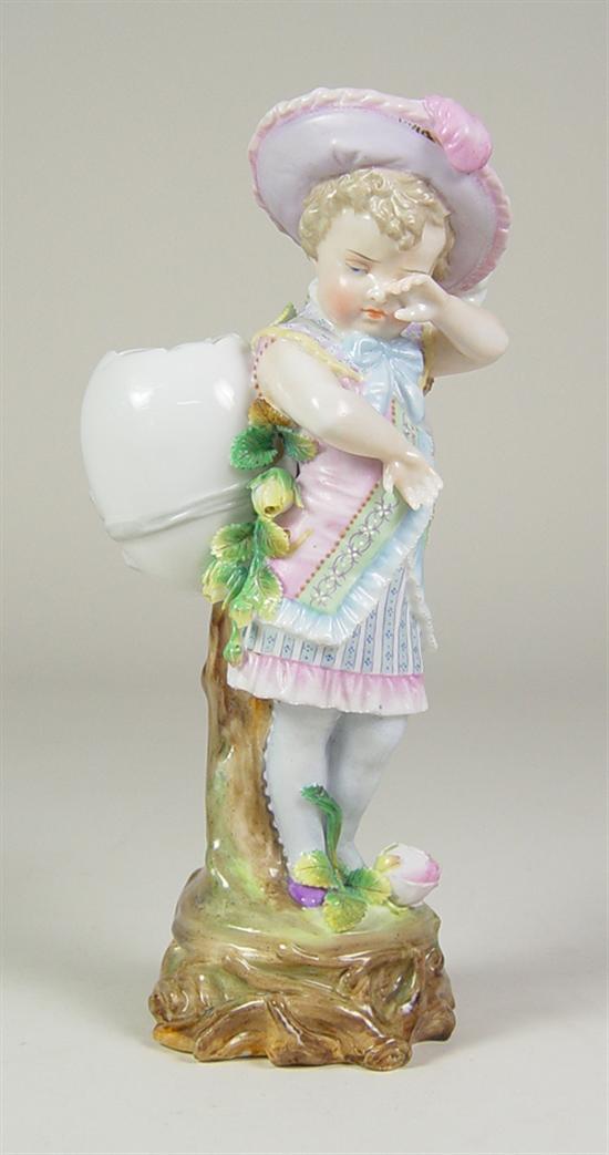 Appraisal: KPM Germany Figurine of Girl Girl carrying eggs on her