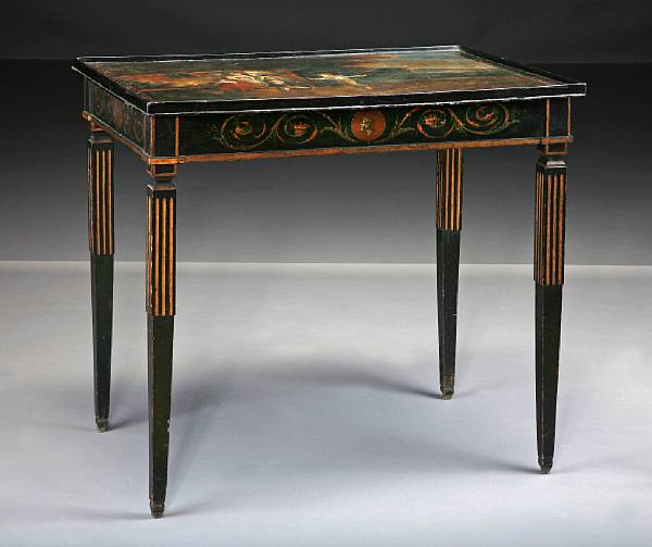 Appraisal: A Continental Neoclassical painted tea table top late th early