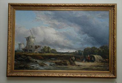 Appraisal: Oil on Canvas Coastal View with Figures Attributed to James