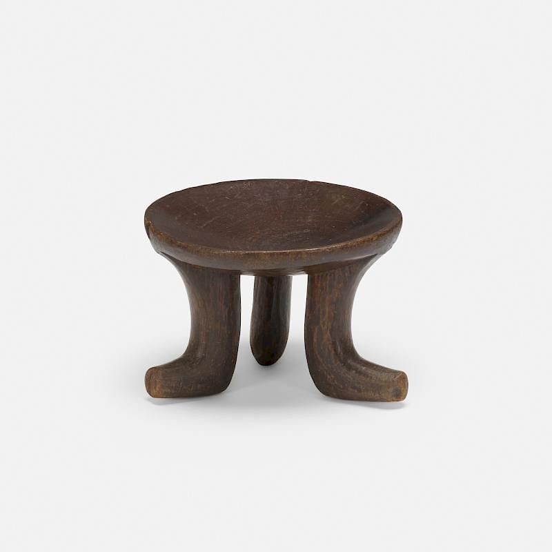 Appraisal: African stool African stool th Century carved wood w x