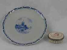 Appraisal: A small delftware plate approx cm diameter Dutch together with